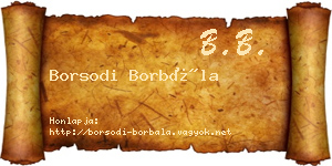 Borsodi Borbála névjegykártya